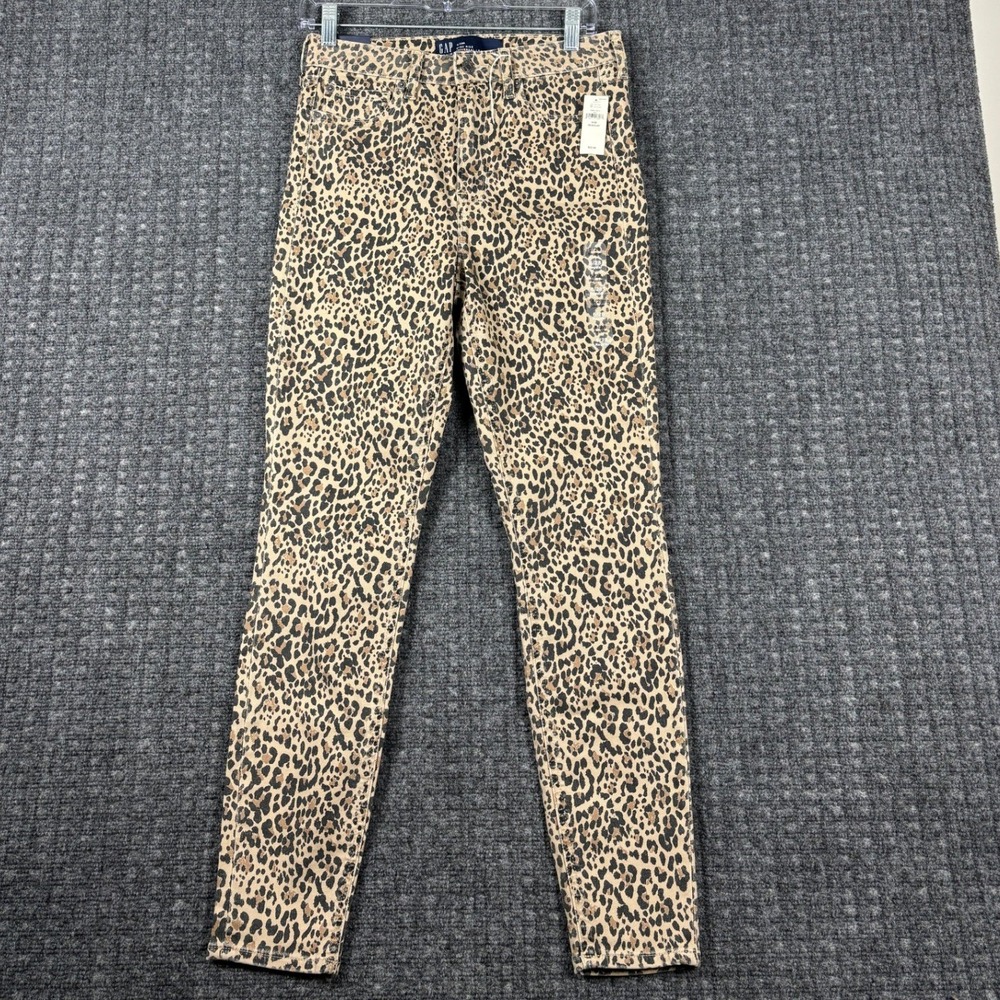 Gap High Rise Universal Legging Leopard Print Skinny Jeans 6/28 Regular Tan